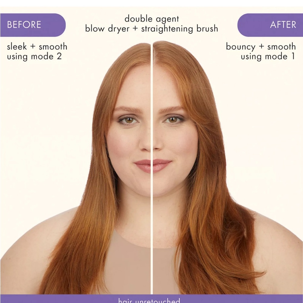 NEW double agent 2-in-1 blow dryer + straightening brush - Picture 2 of 7
